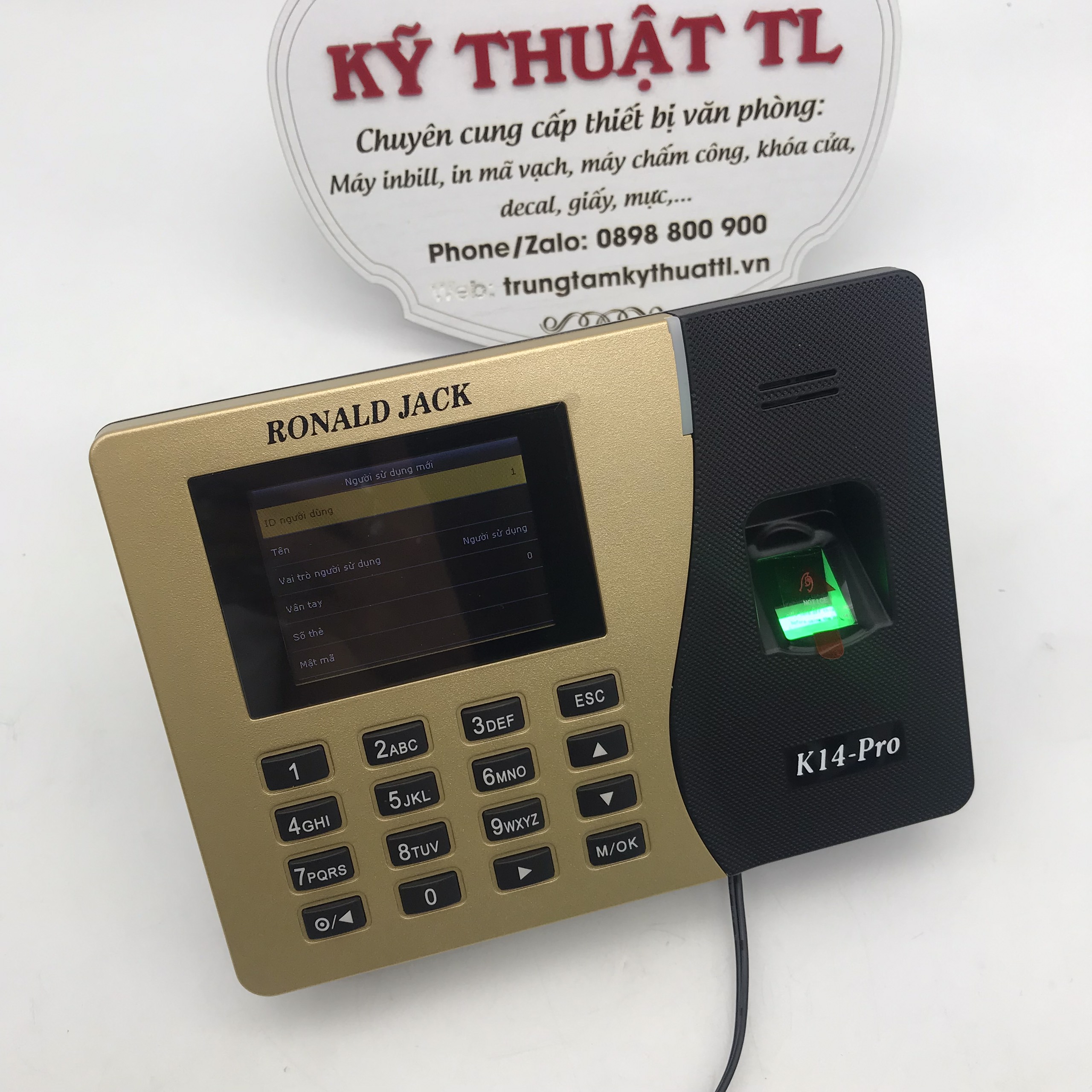 Máy chấm công vân tay & thẻ từ Ronald Jack K14-Pro