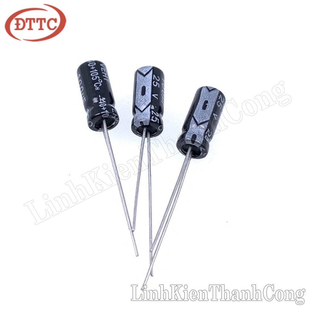 Bộ 5 chiếc tụ 100uf 25v