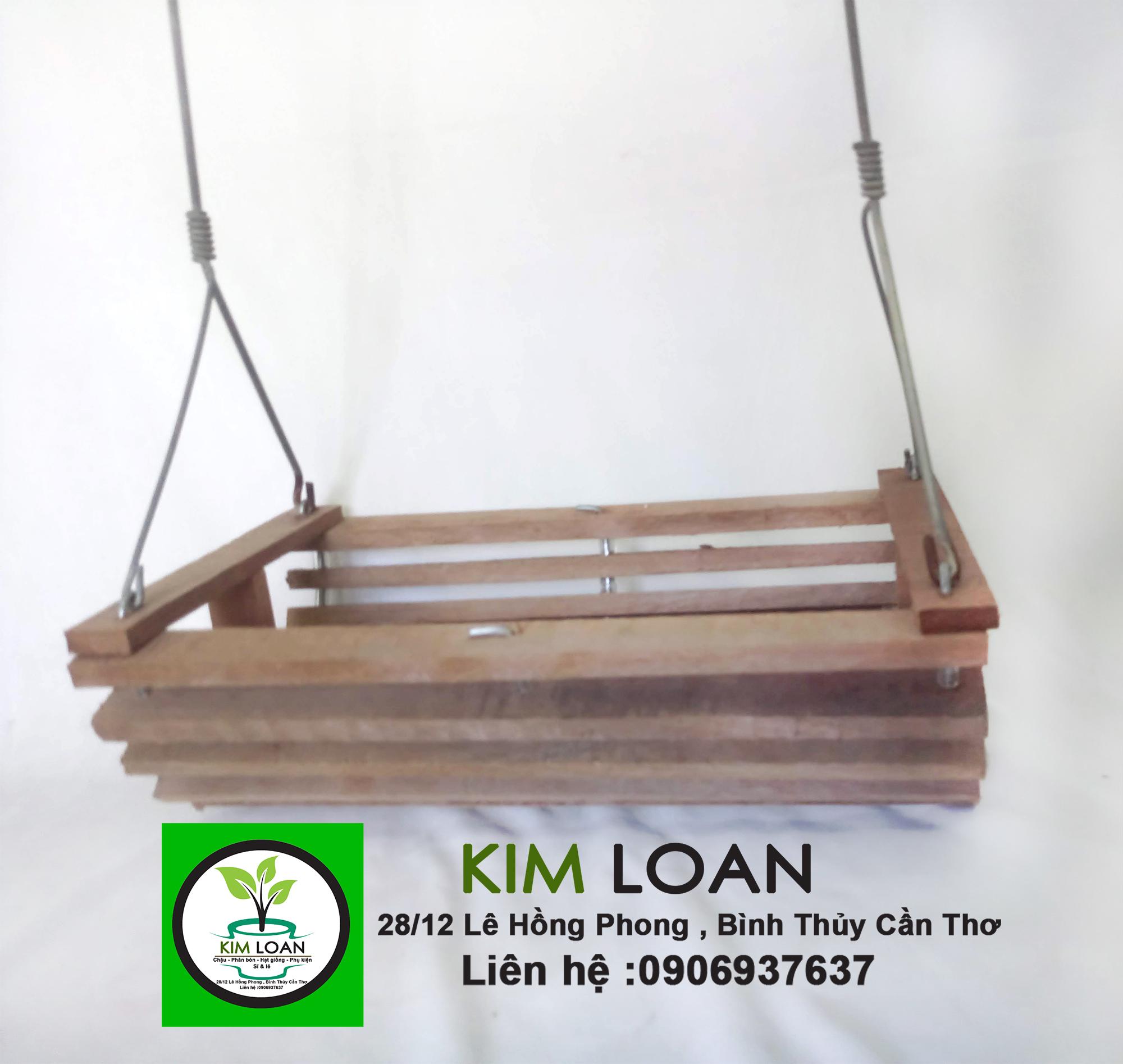 Chậu lan gỗ xích đu 27x16x8cm