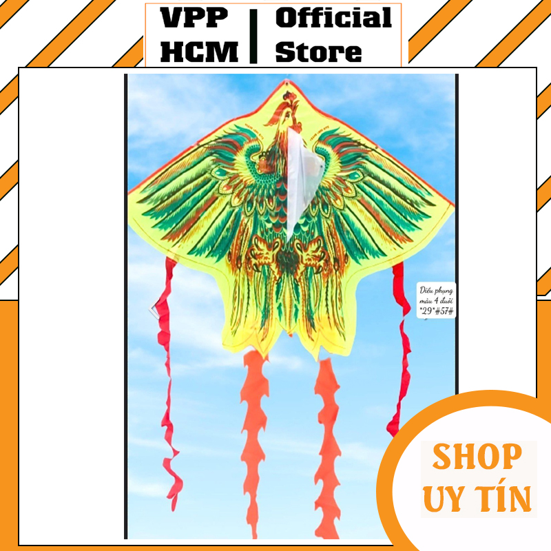 Diều Phụng màu 4 đuôi loại đẹp - Diều thả ngoài trời hình phượng hoàng diều phụng
