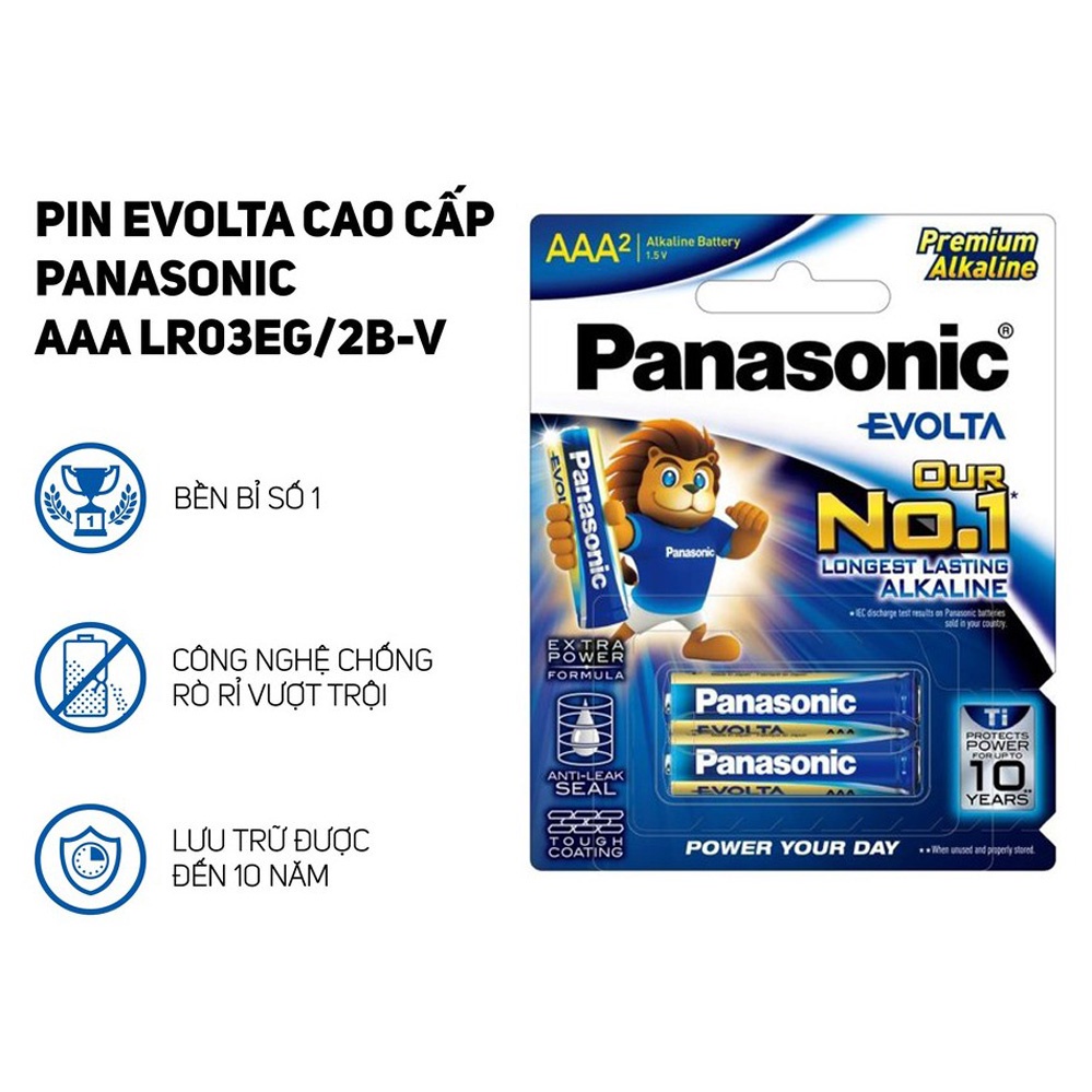 Combo 2 vỉ pin AAA Panasonic Evolta 1.5V ( 1 vỉ 2 viên ) chính hãng