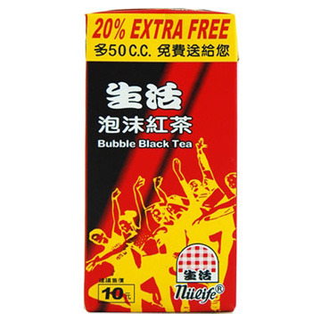 Nước uống trà nhập khẩu đài loan - hồng trà bubble life 300ml 生活泡沫紅茶