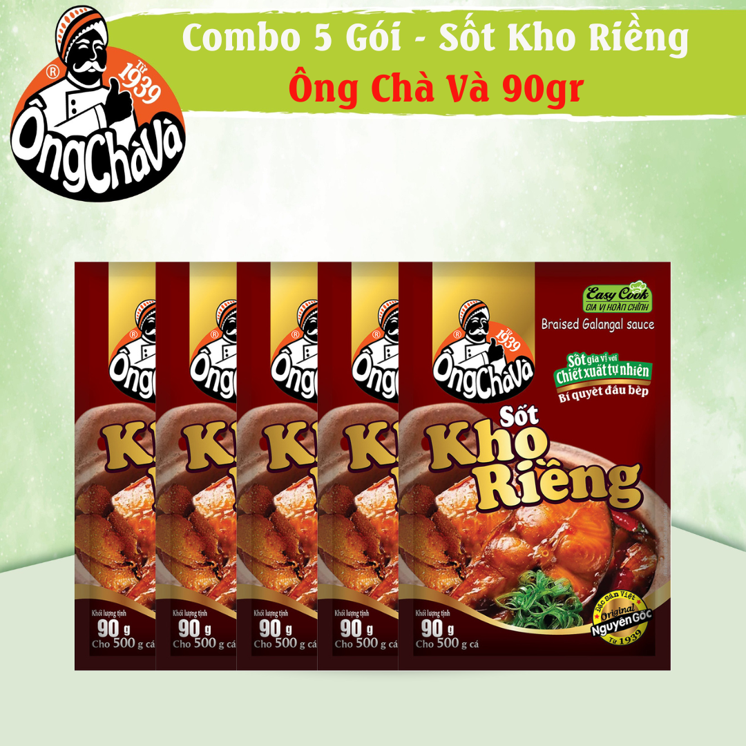 Combo 5 packs Ong Cha Va Braised Galangal sauce 90gr