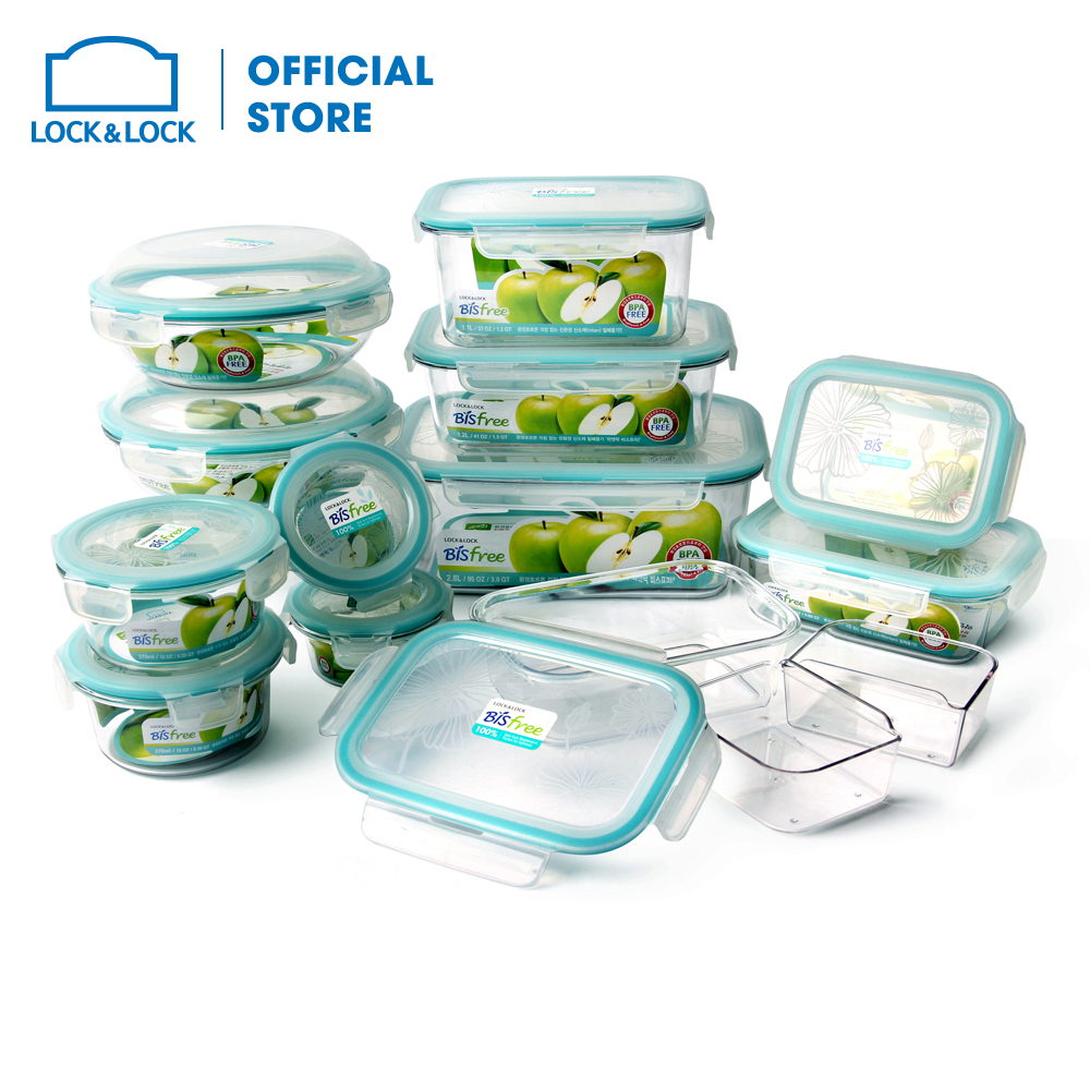 Bộ 15 hộp đựng thực phẩm cao cấp Lock&Lock Bisfree LBF631S15