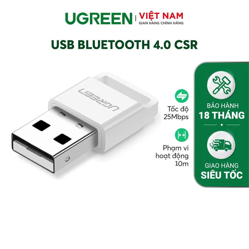 Thiết bị USB thu Bluetooth 4.0 UGREEN US192 30524 - Hãng phân phối chính thức