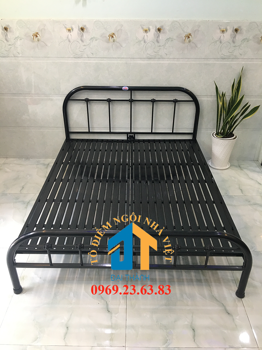 Giường sắt mỹ nghệ nhiều kích thước 1m đến 1m8 x 2m  Đại Thành