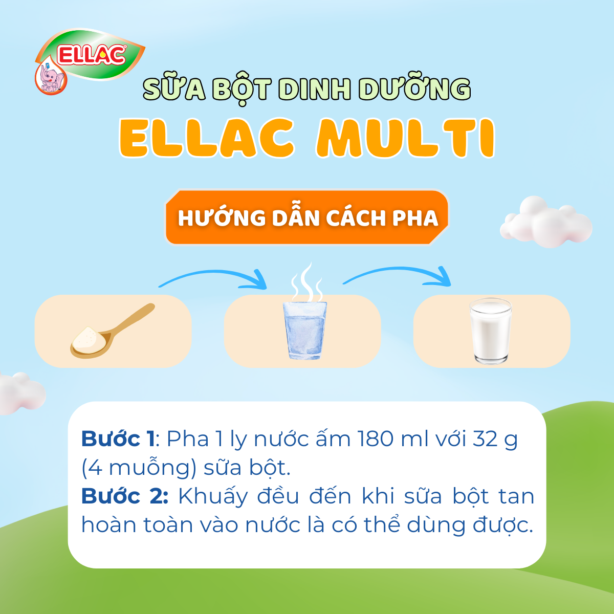 SỮA BỘT DINH DƯỠNG ELLAC MULTI 400G