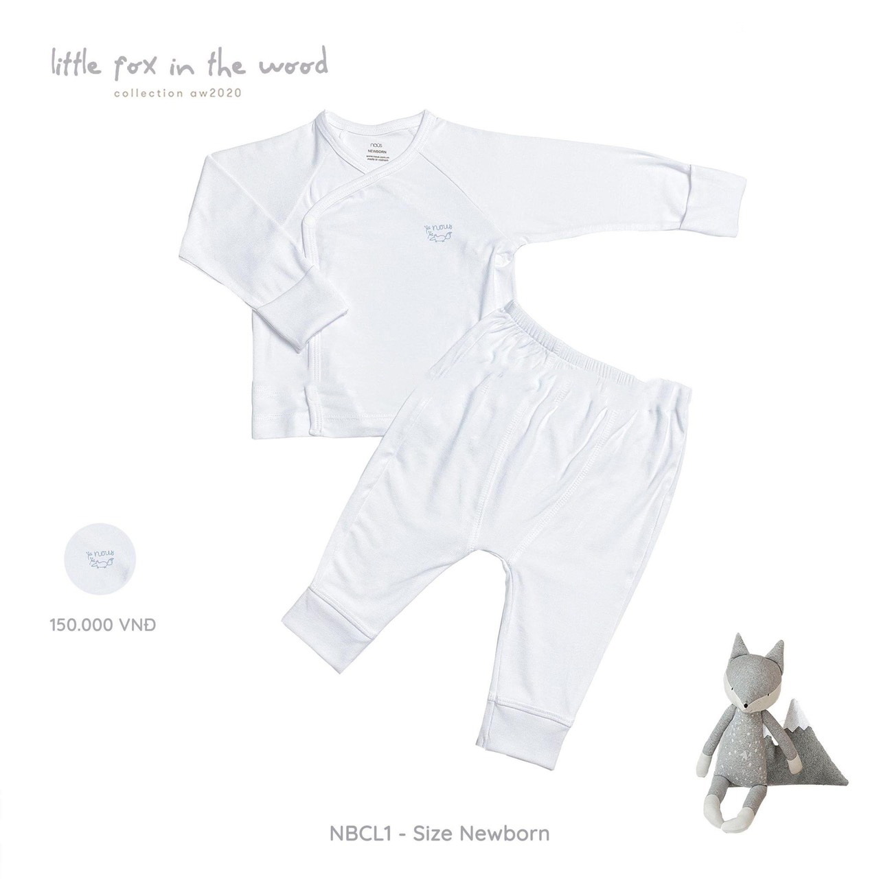 Nous - Bộ cài lệch NB trắng