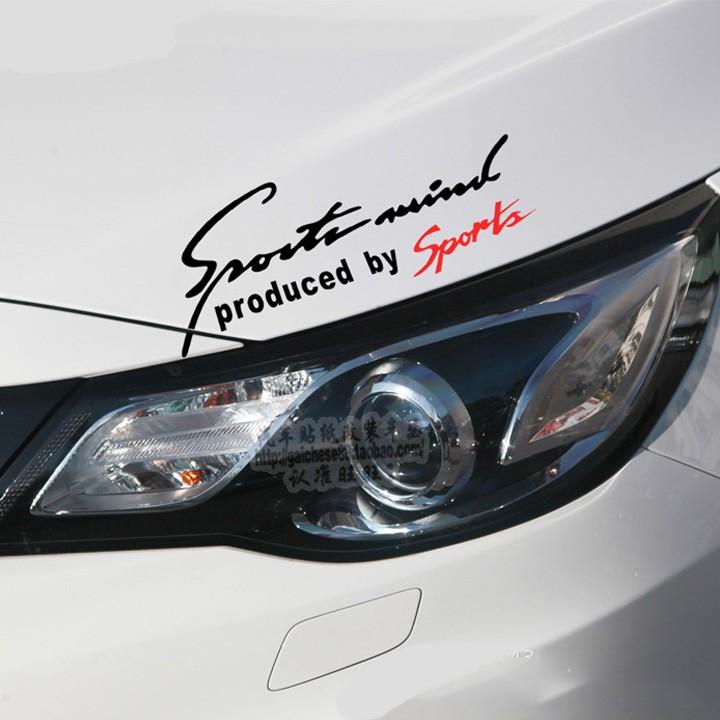 Giá mùa bão Tem dán xe hơi Sport mind trang trí cho ô tô (Đen Đỏ)