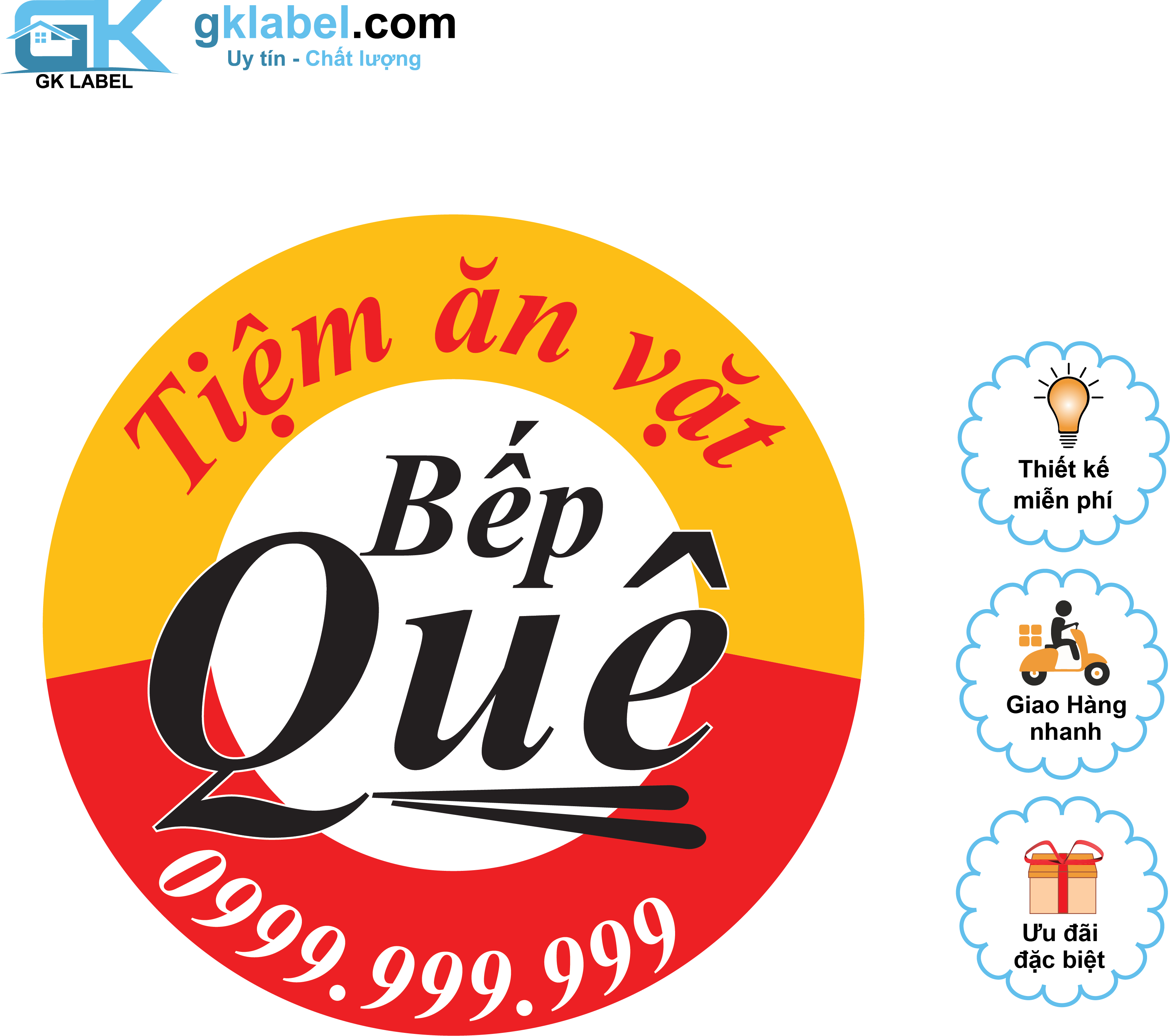 In tem nhãn decal, sticker, logo , CHỐNG NƯỚC => MIỄN PHÍ THIẾT KẾ