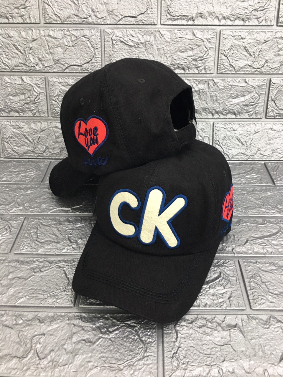 Cặp 2 nón cặp đôi thêu chữ CK VK ( Combo 2 nón)