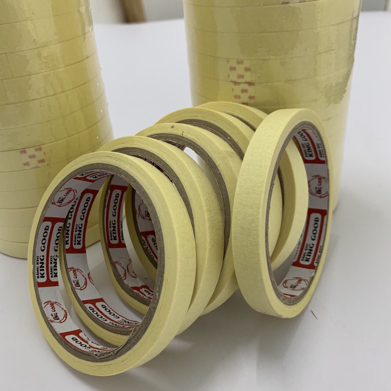 Combo 6 cuộn băng keo giấy loại 12M (Khổ 12mm) bám dính cực tốt V91 BL79