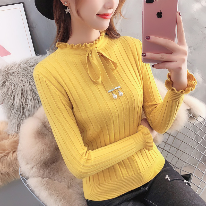 ÁO LEN CỔ VIỀN NƠ XINH XẮN