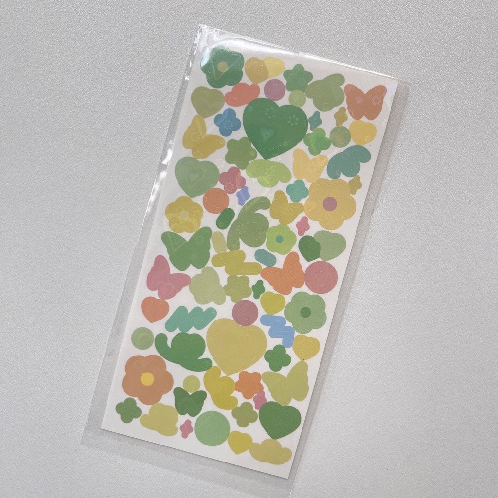 Sticker confetti decor toploader/ polcols