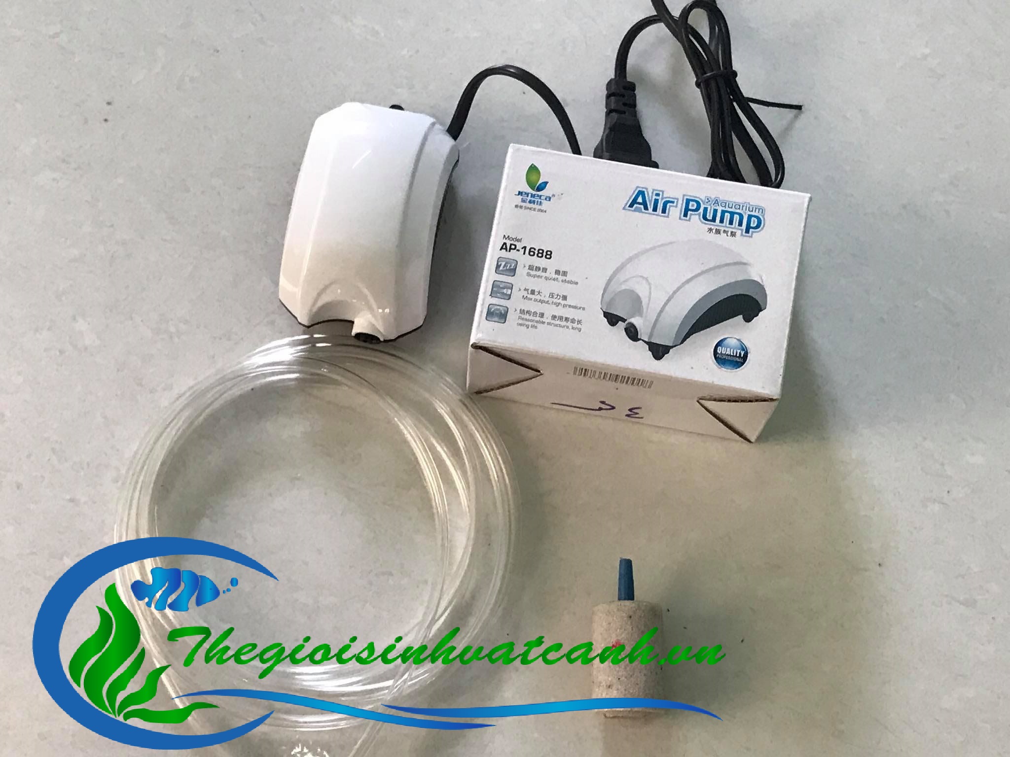 combo gồm: máy bơm oxy 1 vòi+1m dây+1 cục xủi
