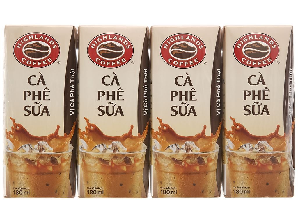 Thùng 48 hộp Cà phê Sữa Highlands Coffee Tetra pack (180ml /hộp)