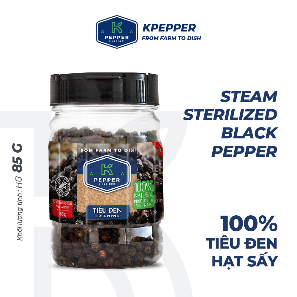 Tiêu đen hạt hủ K Pepper 85g 1 Hũ