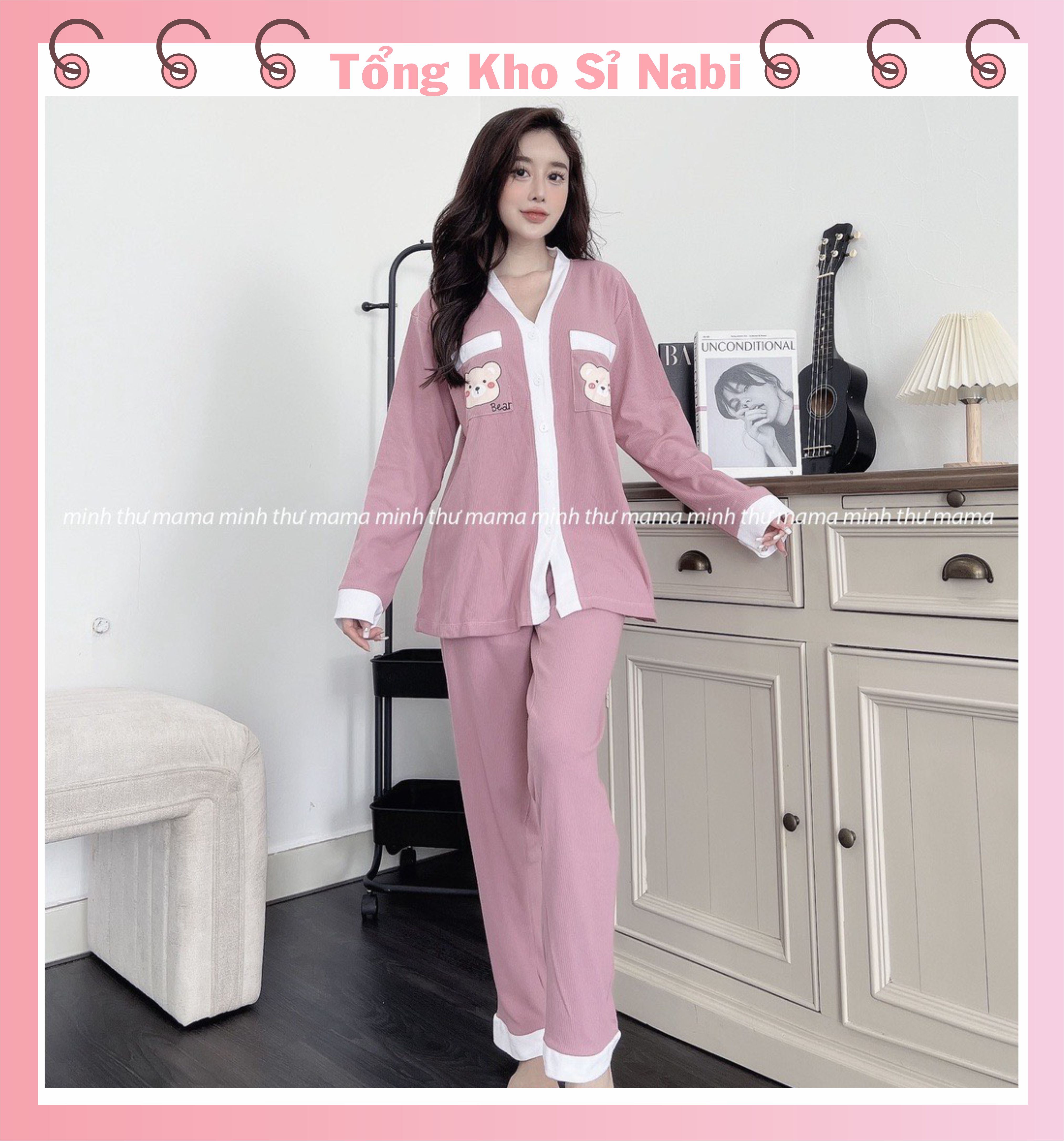 Bộ bầu - bộ sau sinh - chất liệu (Gân Tăm mềm) - ( Bo Gân - Dài )