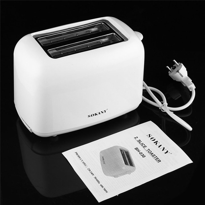 Máy nướng, máy nướng bánh, lò nướng bánh, máy làm bánh mỳ 700W 6 nấc làm bánh SOKANY TRẮNG [ BẢO HÀNH 1 NĂM ]