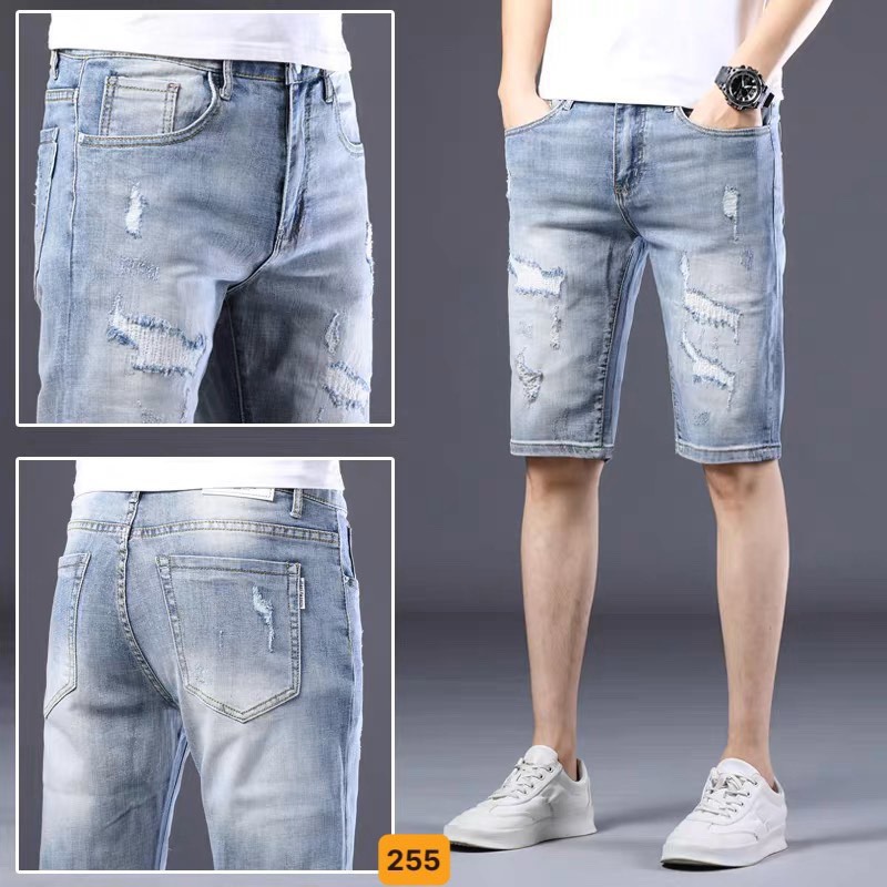 [Hoàn Tiền 15%] Quần short jean nam xước họa tiết cao cấp- quần sọt jean nam  chất vải denim co dãn tốt,fom chuẩn shop ( ảnh thật shop tư chụp ) thời trang DIỄM NHI SHOP mllm9