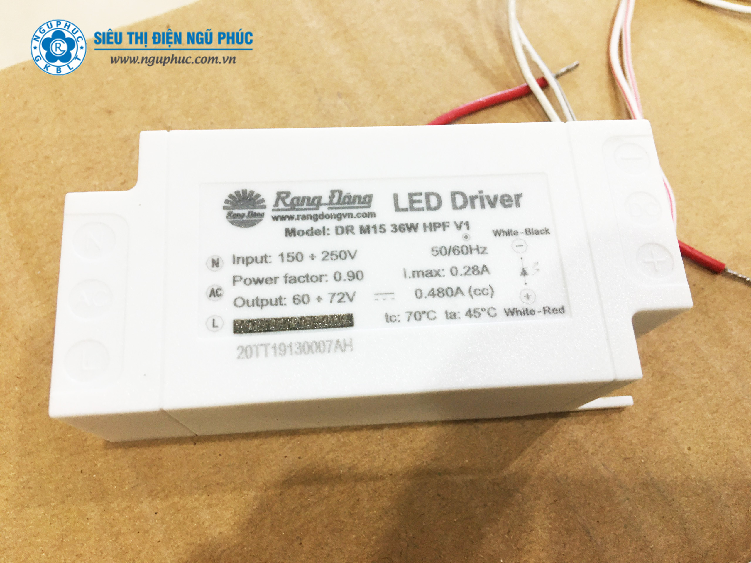 Nguồn đèn LED DRIVER 36W - chính hãng RẠNG ĐÔNG