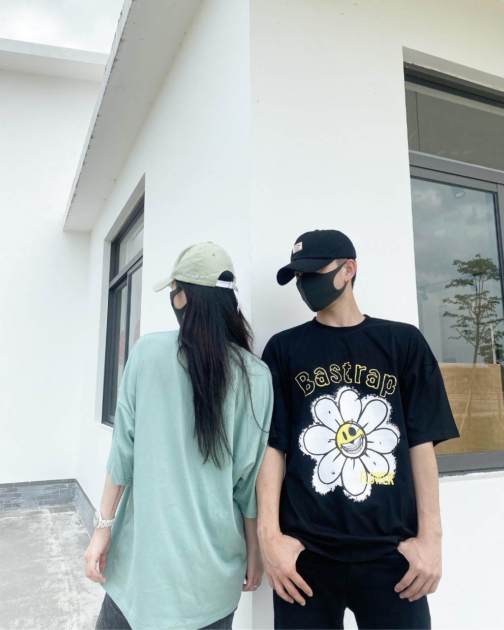 [HCM]Áo Thun Nam Nữ  Áo Cặp  In Hình Hoa Cúc BASTRAP