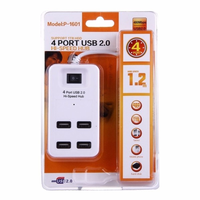 Bảng giá HUB chia USB 4 cổng có công tắc dây dài 1.2m P-1601 Phong Vũ