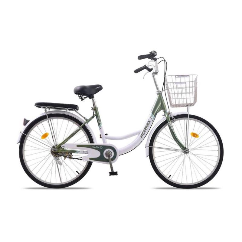 Phân phối Xe đạp học sinh Fornix RG-24, Khung Sườn hợp kim thép cao cấp, Vòng Bánh 24inches, Kèm Chuông và Giỏ xe, màu Xanh Lá - Trắng