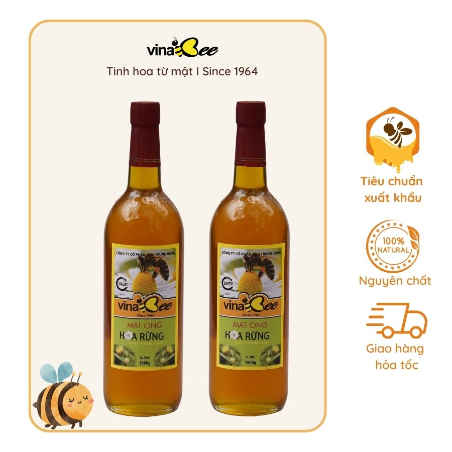 Mật ong hoa rừng Vinabee 1000g