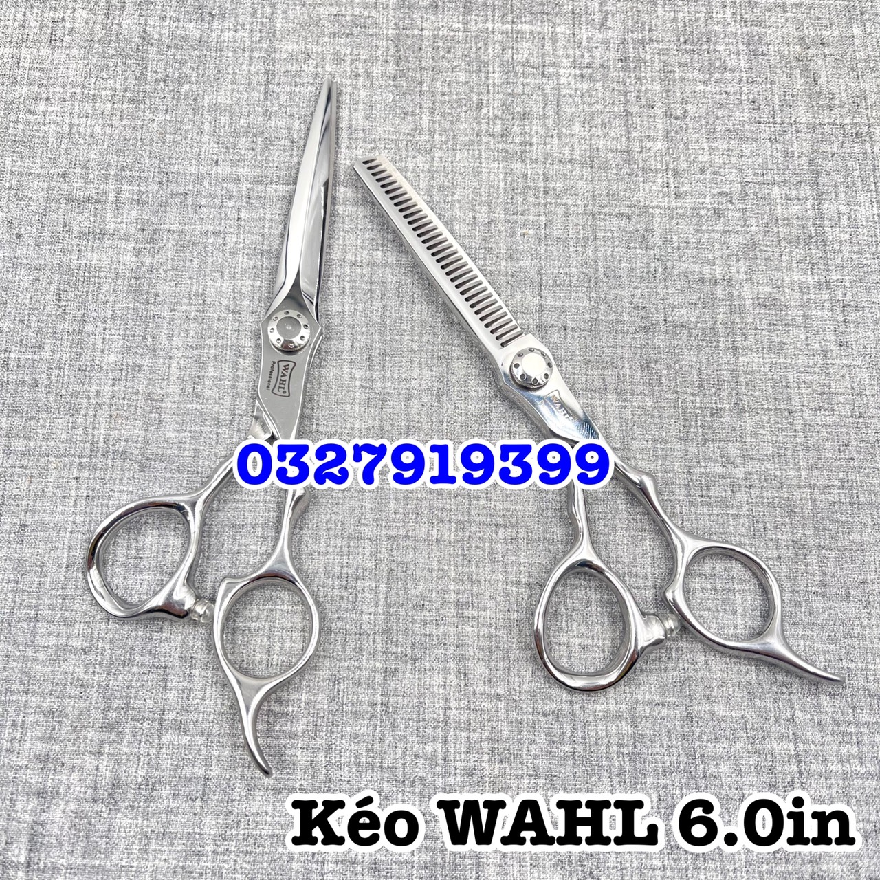 WAHL Kéo Cắt Tỉa Tóc Cao Cấp Nhật Bản WAHL 6.0in Thép S440C Độ Cứng Trên 62HRC Lưỡi Sắc Bén Thiết Kế Tay Cầm Thoải Mái ( chấm bi )