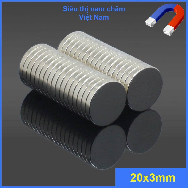 Nam châm 20x3mm set 5v, nam châm hình tròn siêu mạnh