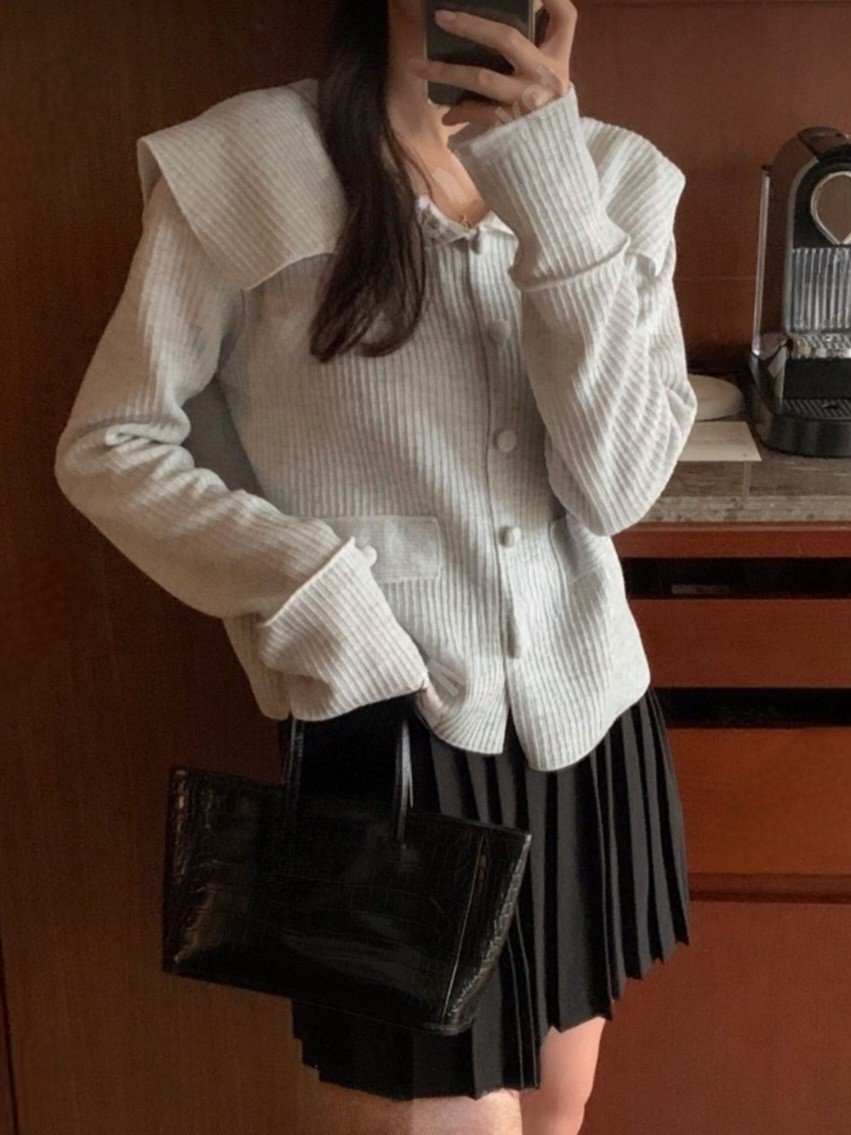 [ogniM Seoul] Áo cardigan len tăm cổ bẻ phong cách Hàn Quốc (Made in Korea)