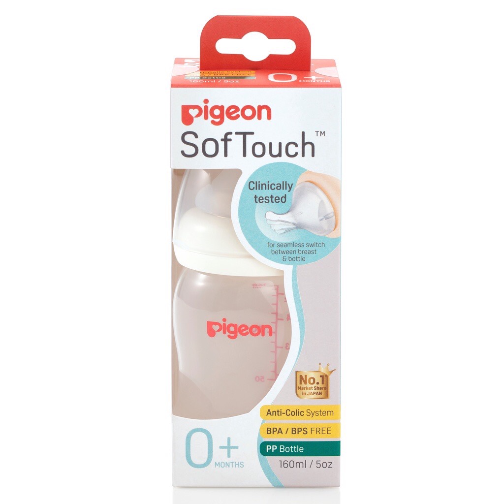 Bình sữa pigeon bình sữa cổ rộng nhựa pp 160ml - 240ml - 330ml
