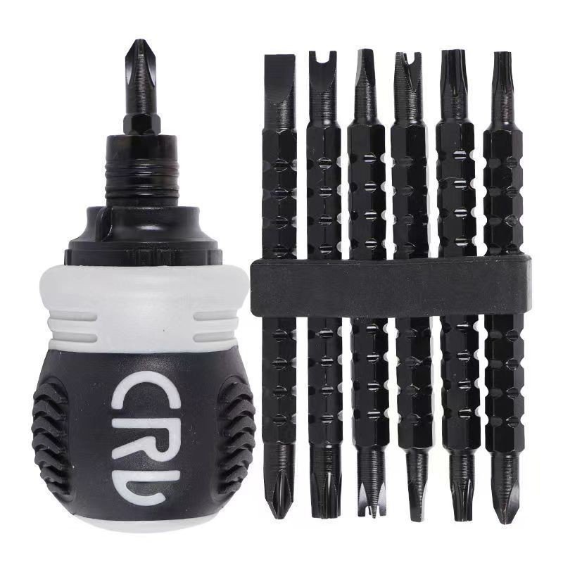 Bộ tua vít đa năng tự động đảo chiều, tô vít lùn trợ lực 12 đầu ngắn to từ tính