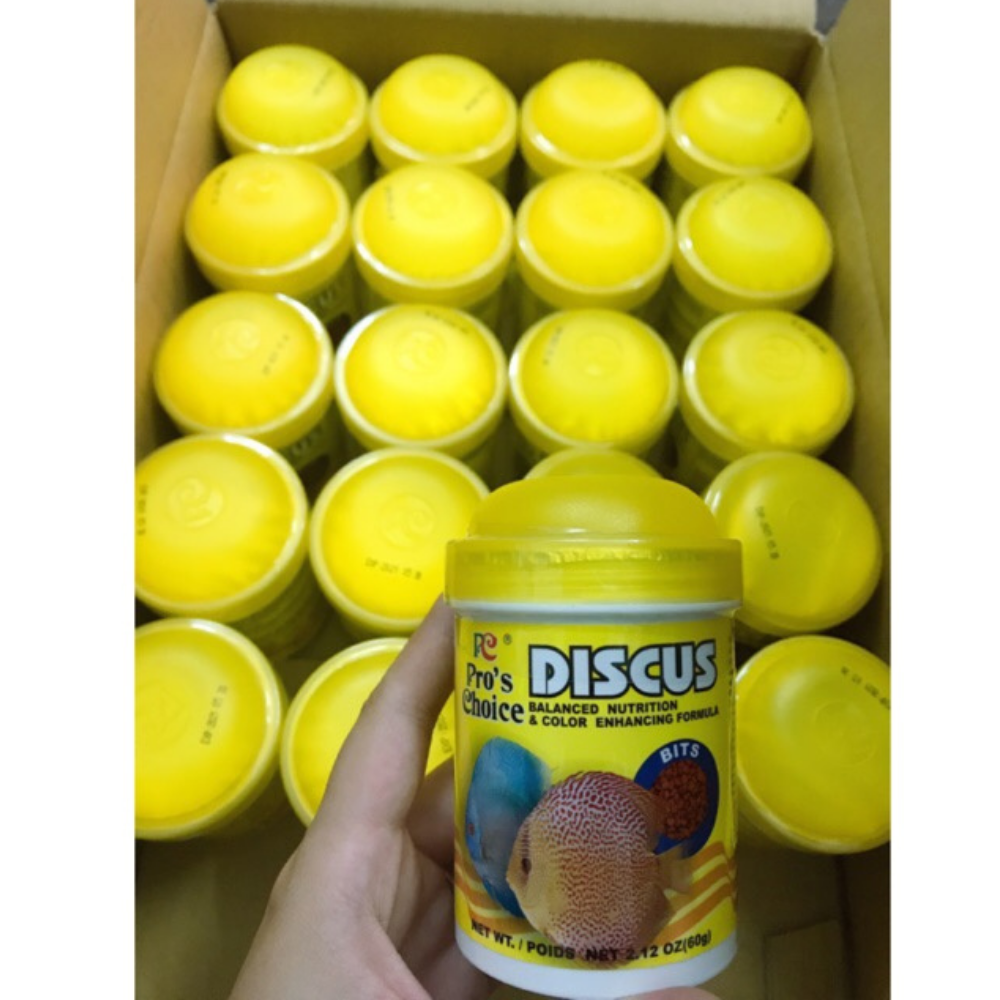 [Hoàn Tiền 10%] Thức ăn cho cá dĩa DISCUS Pro'S Choice dạng hạt lọ 60 Gram