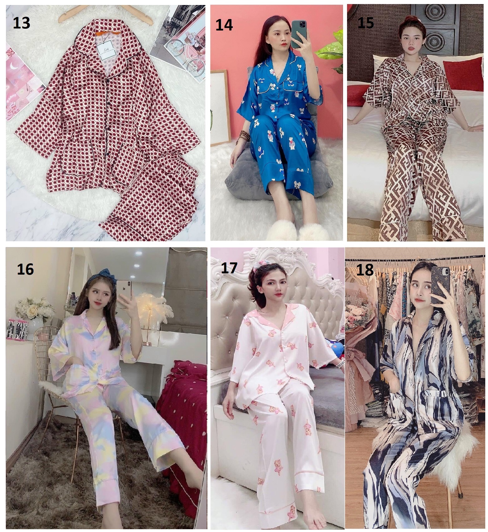 [HCM]Đồ Bộ Lụa Mới - Tay Lửng Cánh Dơi Quần Dài (Part 1) (40-65kg)