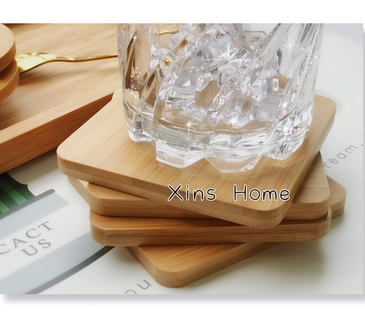 Nắp Đế Lót cốc ly bằng gỗ tre style Nhật