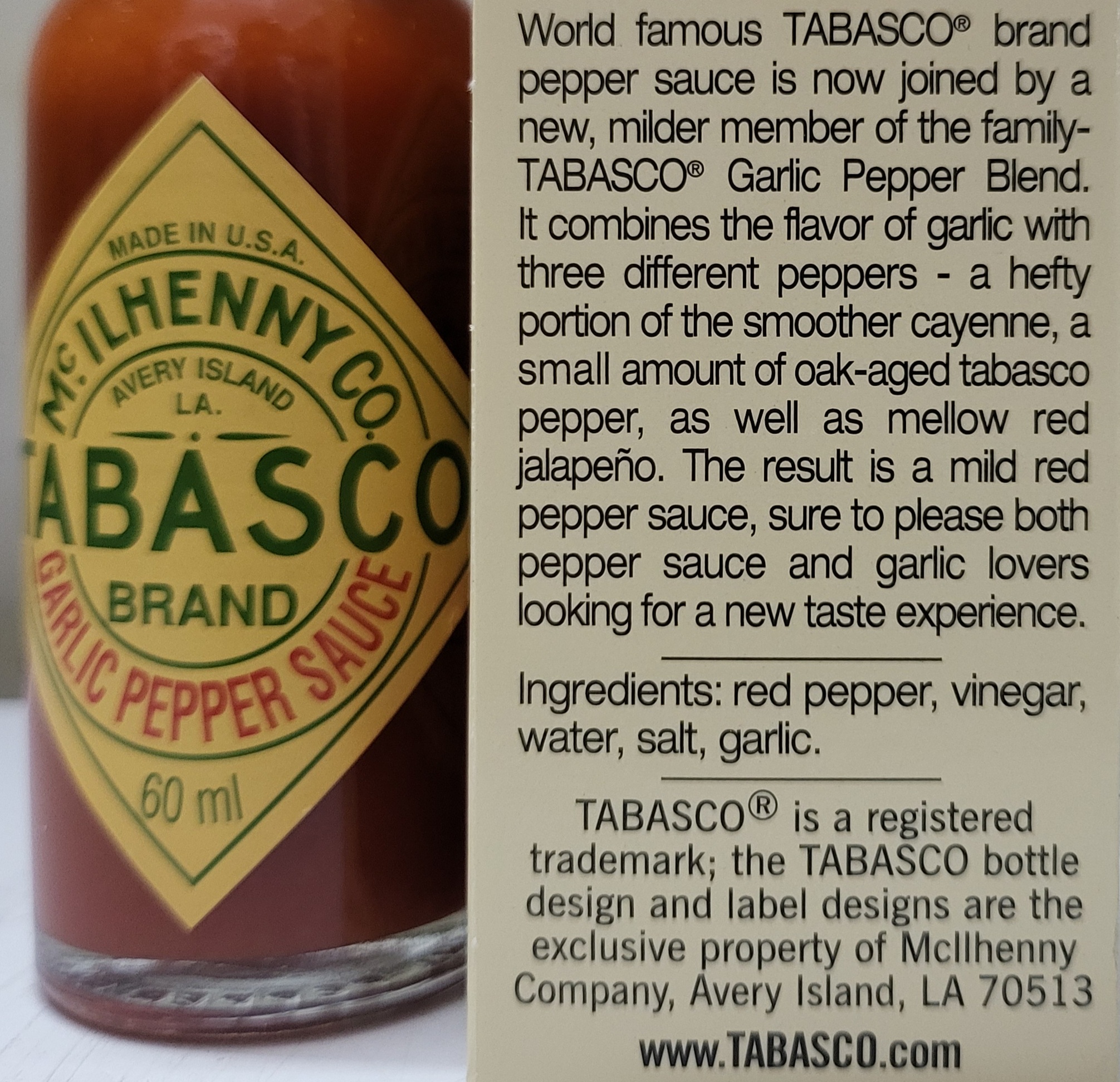 [GARLIC 60ml] XỐT ỚT ĐỎ VỊ TỎI [USA] TABASCO Garlic Pepper Sauce (anm)