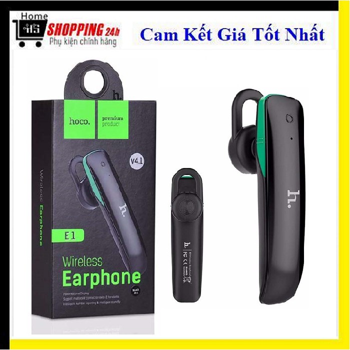 [HCM]??Chính hãng?? Tai nghe Bluetooth Hoco E1 chuẩn 4.1 (Đen Trắng)