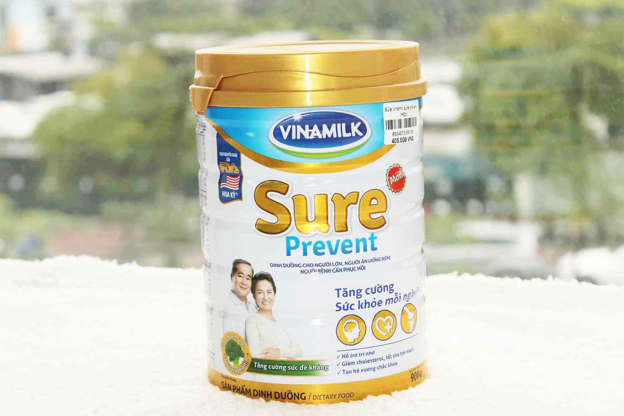 Bộ 2 lon Sữa Vinamilk Sure Prevent hộp 900g