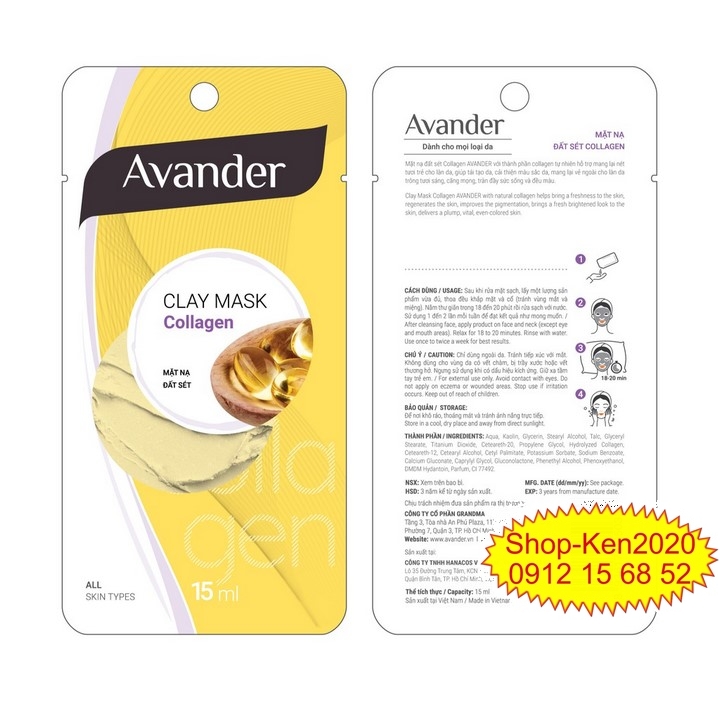 Mặt nạ đất sét Avander clay mask 15ml