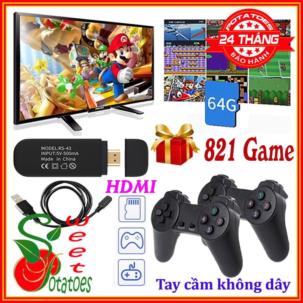 Máy chơi gamer điện tử 4 nút Super Console X-Tích hợp 33.000+ trò chơi, Game box TV HDMI/ AV - Máy chơi game không dây trên tivi Console X Pro cho PSP / N64 / DC / NDS / PS1