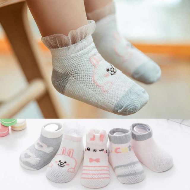 Set 5 đôi tất lưới cổ ngắn kid sock cho bé
