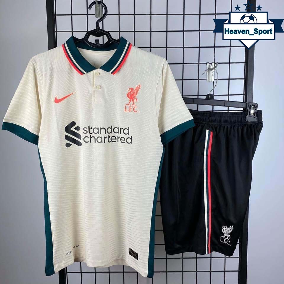 Áo Bóng Đá CLB Liverpool Sân Khách 2021 - Chuẩn Mẫu Thi Đấu - Vải Polyester Thái Gai Lưới