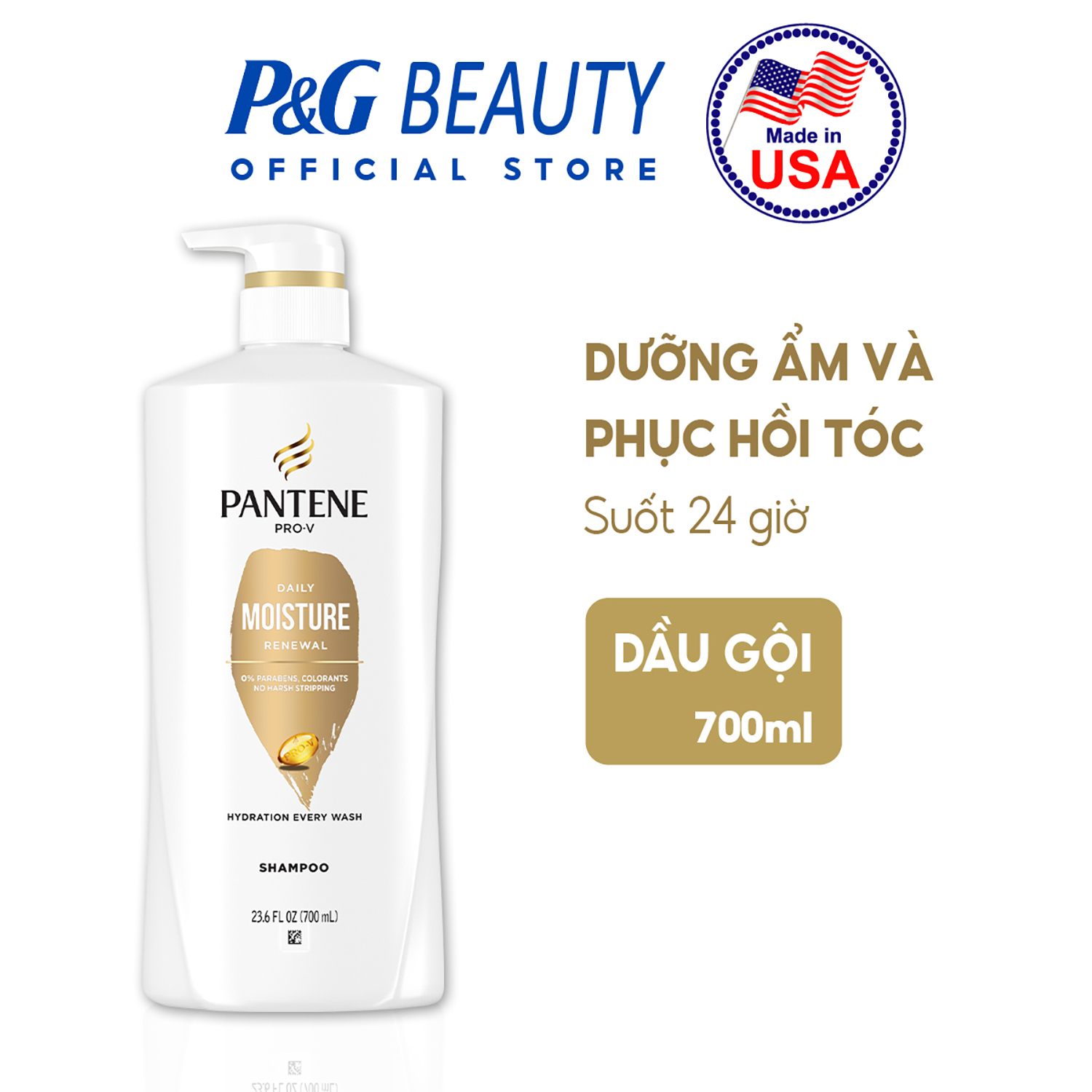 Dầu gội pantene classic clean/sheer volume/smooth & sleek/moisture renewal 700ml - nhập khẩu mỹ