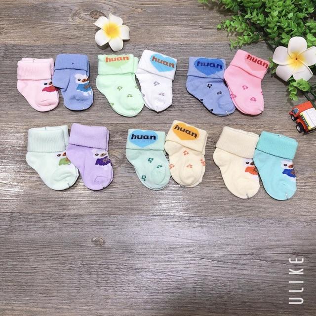 vớ cho bé Set 2 Đôi Tất len sơ sinh cổ cao cho bé (0- 3 tháng)