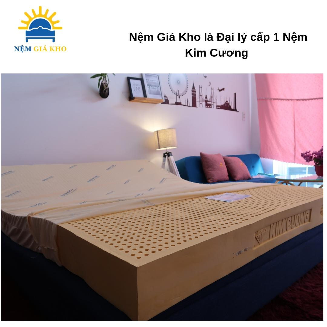 Nệm 1m8 x 2m x 15cm Cao Su Thiên Nhiên Kim Cương TẶNG1 Ga Bọc Nệm Cùng size