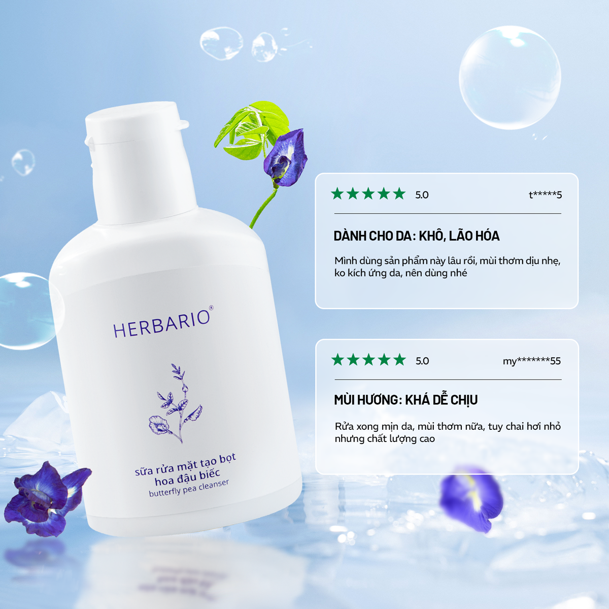 Sữa rửa mặt tạo bọt hoa đậu biếc 100ml