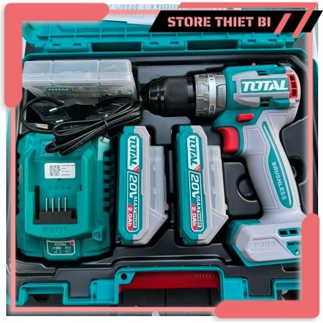 Máy khoan 3 chức năng 60nm total dùng pin 20v / không chổi than / tidli20602 / tidli206021