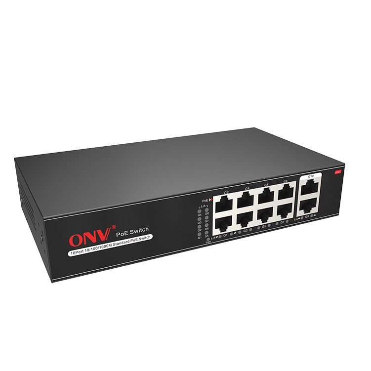 Switch PoE chính hãng ONV 8 cổng + 2 cổng Uplink Model ONV-H1108PHC (BH 12 Tháng)
